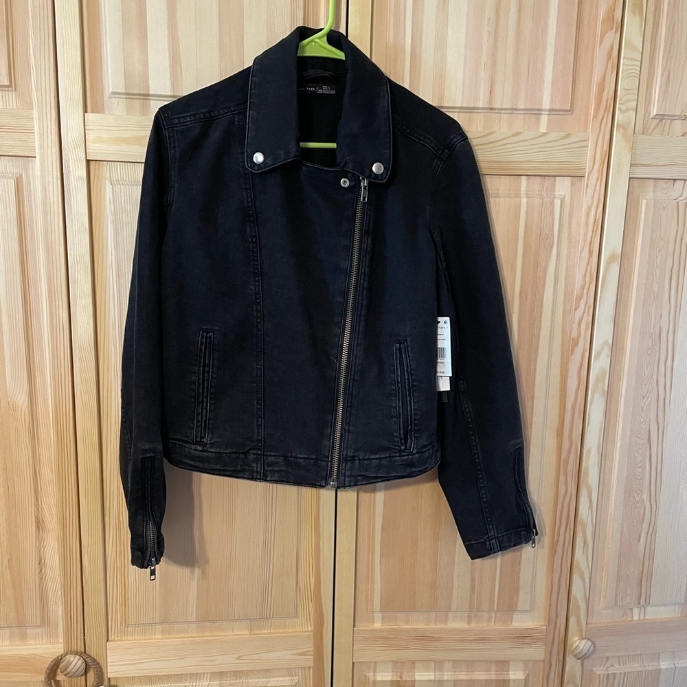 T7. Black Tape Moto Jacket. Large - Picture 1 of 8